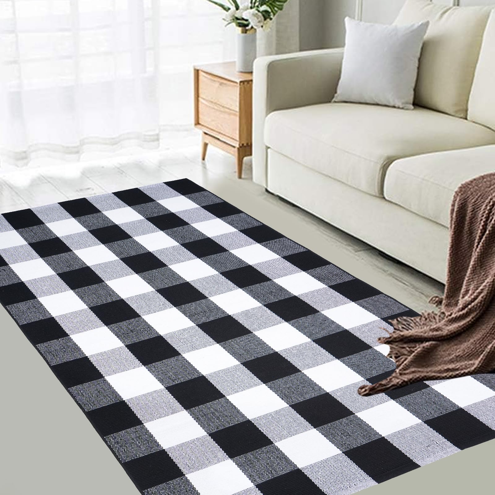 PIXFAIRY bord et franges du tapis, finition soignée pour meilleure tenue et esthétique