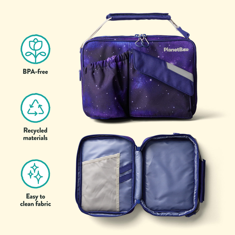 PlanetBox aimants assortis sur couvercle, personnalisation ludique et réutilisable