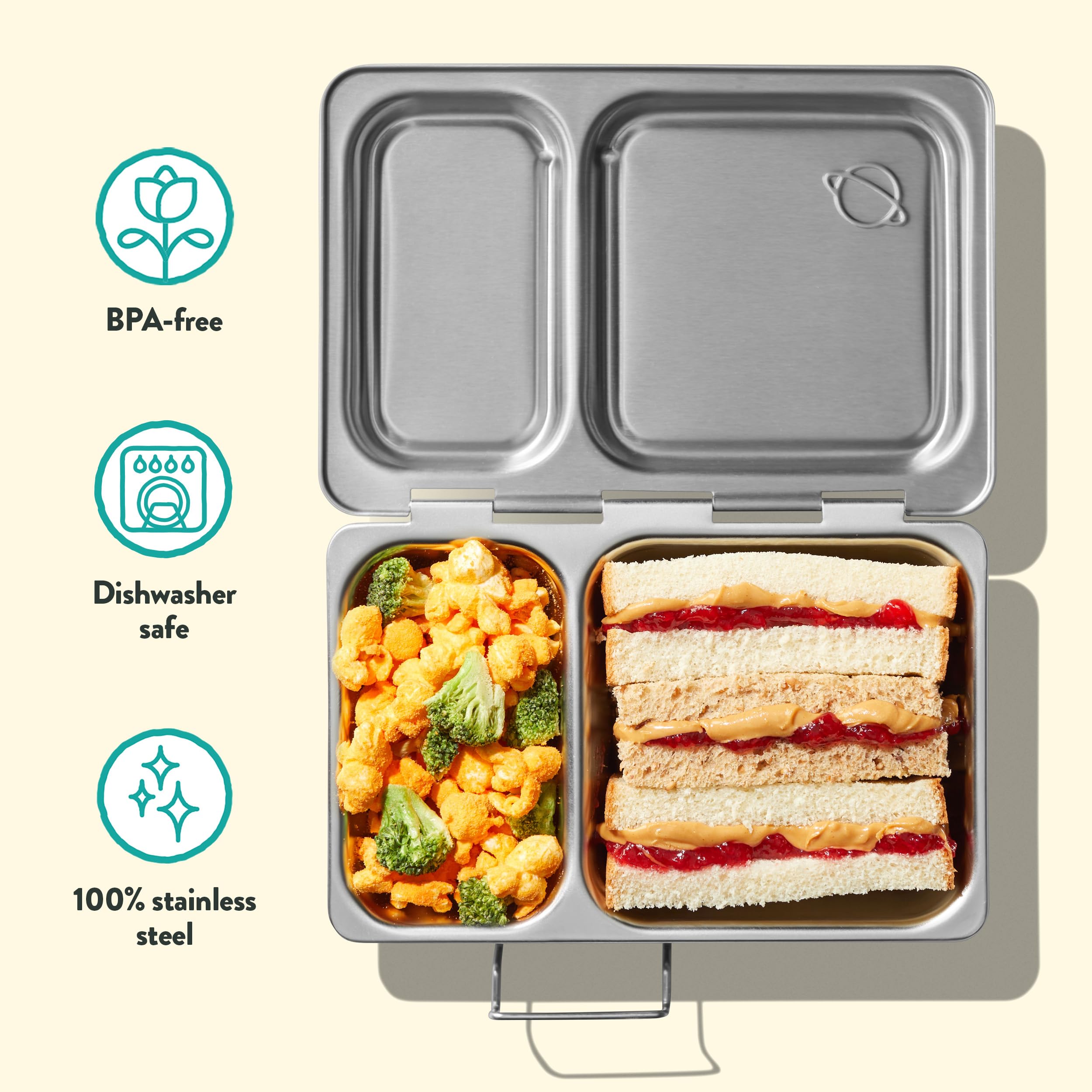 PlanetBox Shuttle en usage par un enfant lors d'un pique-nique, portable