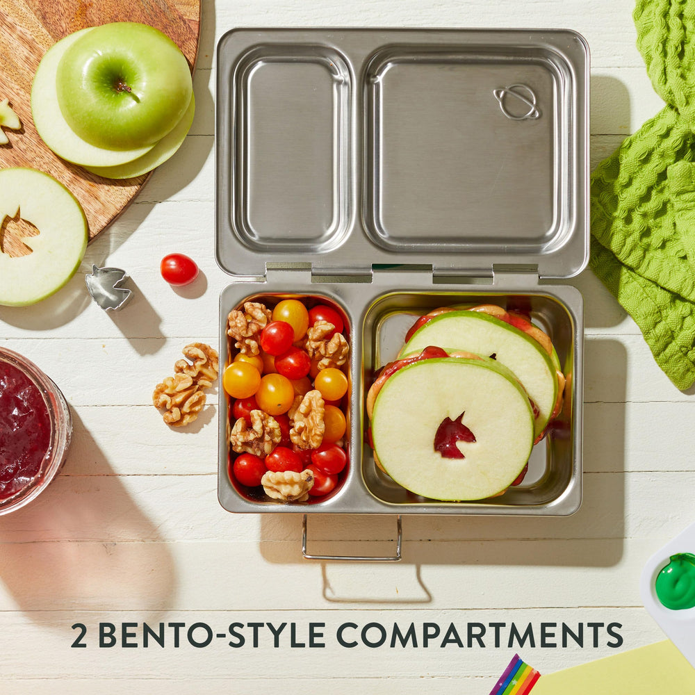 PlanetBox Shuttle gros plan intérieur avec compartiments pour repas équilibrés