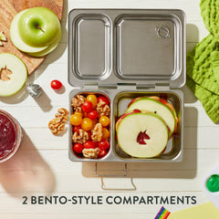 PlanetBox Shuttle gros plan intérieur avec compartiments pour repas équilibrés