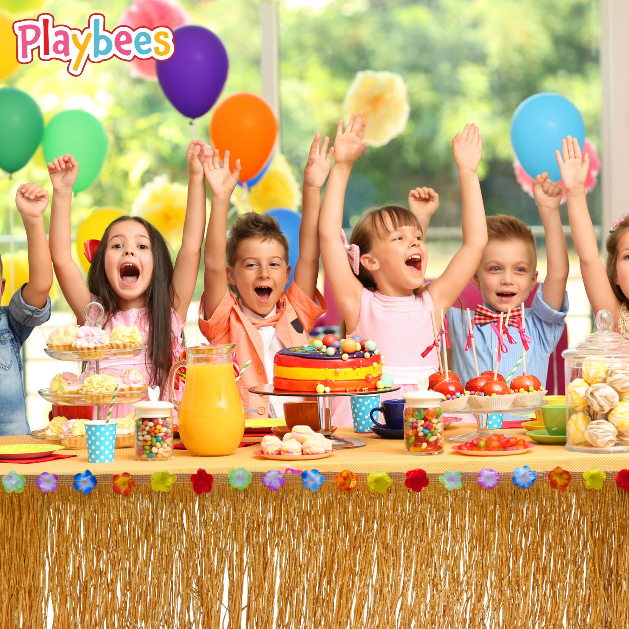 Playbees fleurs artificielles colorées en gros plan offrant un aspect festif