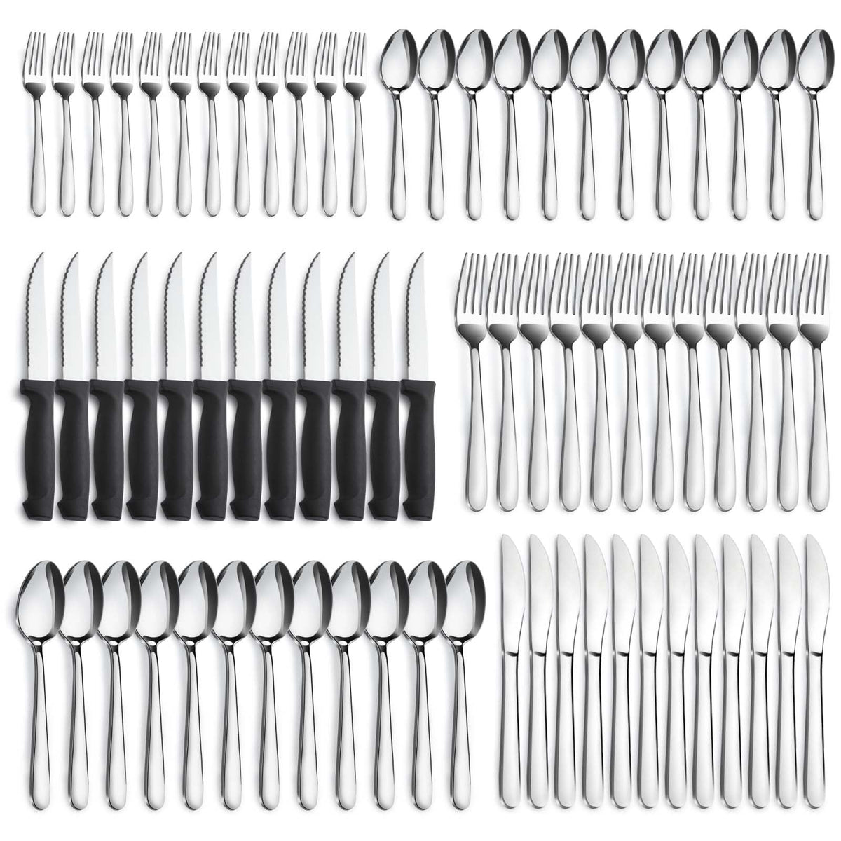 Pleafind packaging avant montrant 72 pièces, complet pour 12 convives
