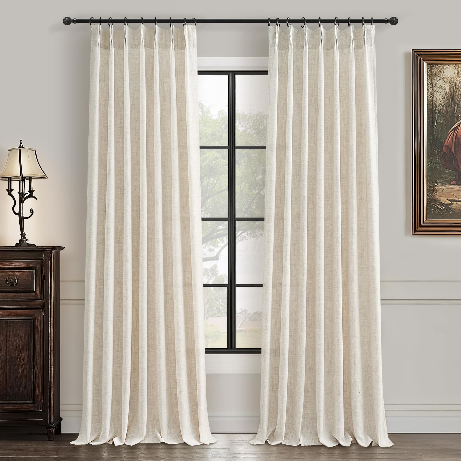 PleatedDrapes face avant montre le plissé élégant et améliore le décor