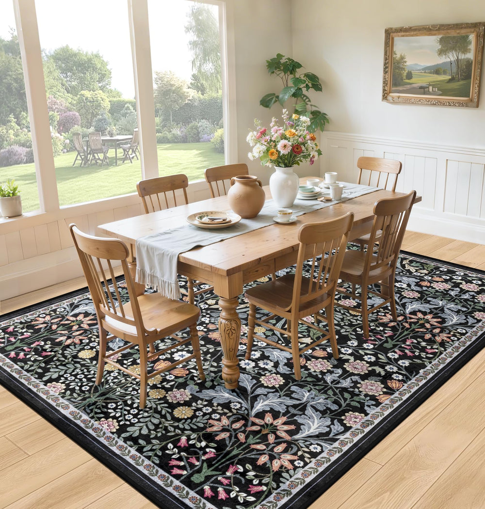 PLHXFR tapis 8x10 installé dans un salon, crée une zone conviviale