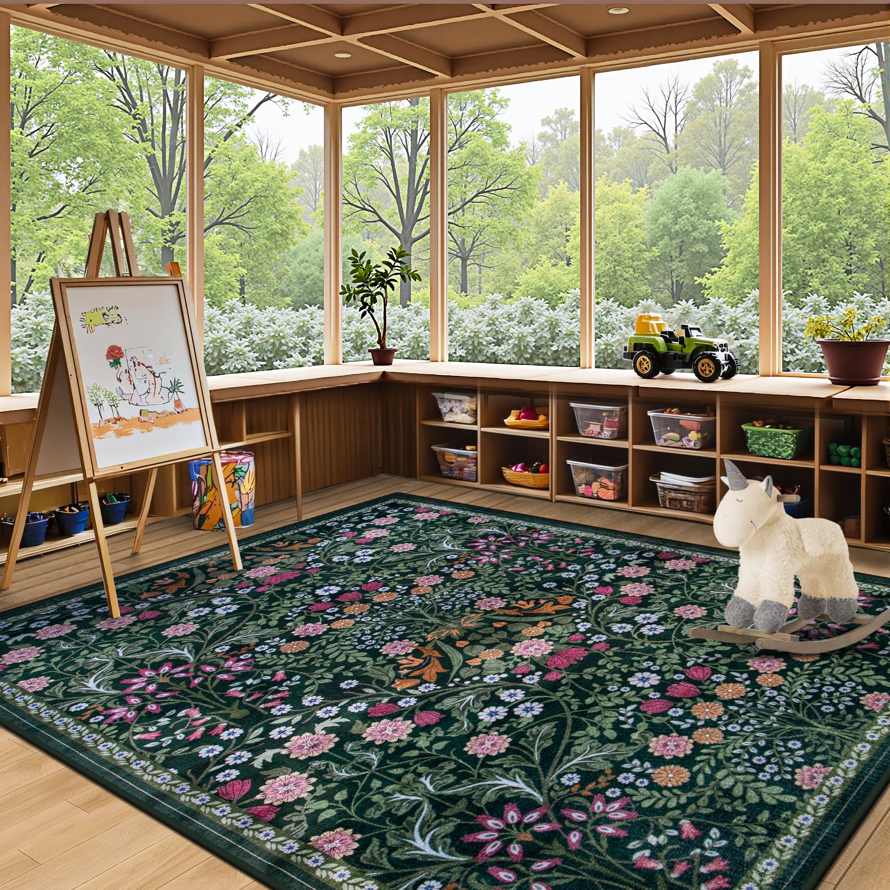 PLHXFR tapis posé dans un salon apportant confort et style bohème