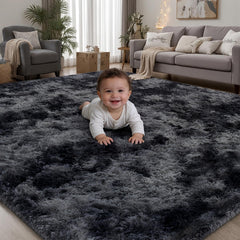 PLHXFR tapis 5x7 face avant montrant la teinte noir gris et le confort visuel
