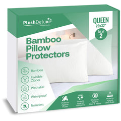 PlushDeluxe emballage avant montrant lot de 2 housses, protection claire