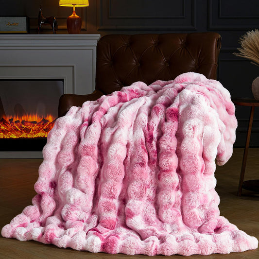 PLUUSHUU plaid tie-dye rose face avant apport cosy et style