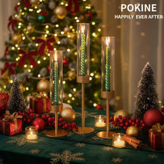 POKINE chandeliers disposés sur table, créent ambiance chaleureuse