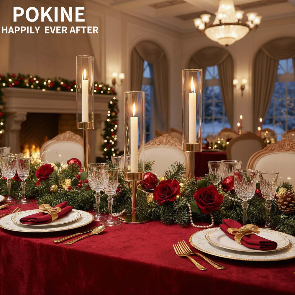 POKINE décor de mariage bougeoirs dorés ajoutant raffinement festif