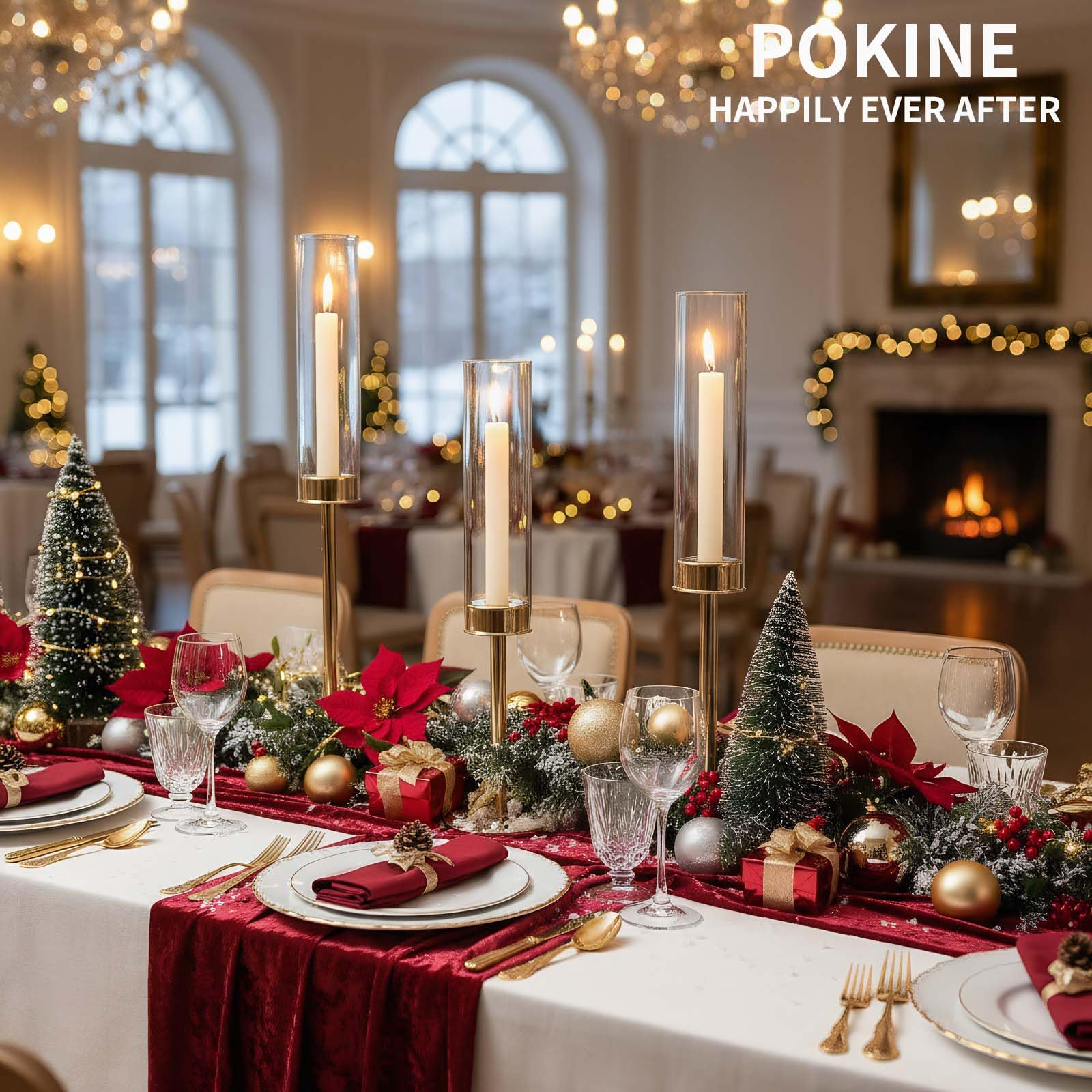 POKINE ensemble sur table trois hauteurs créant ambiance chaleureuse