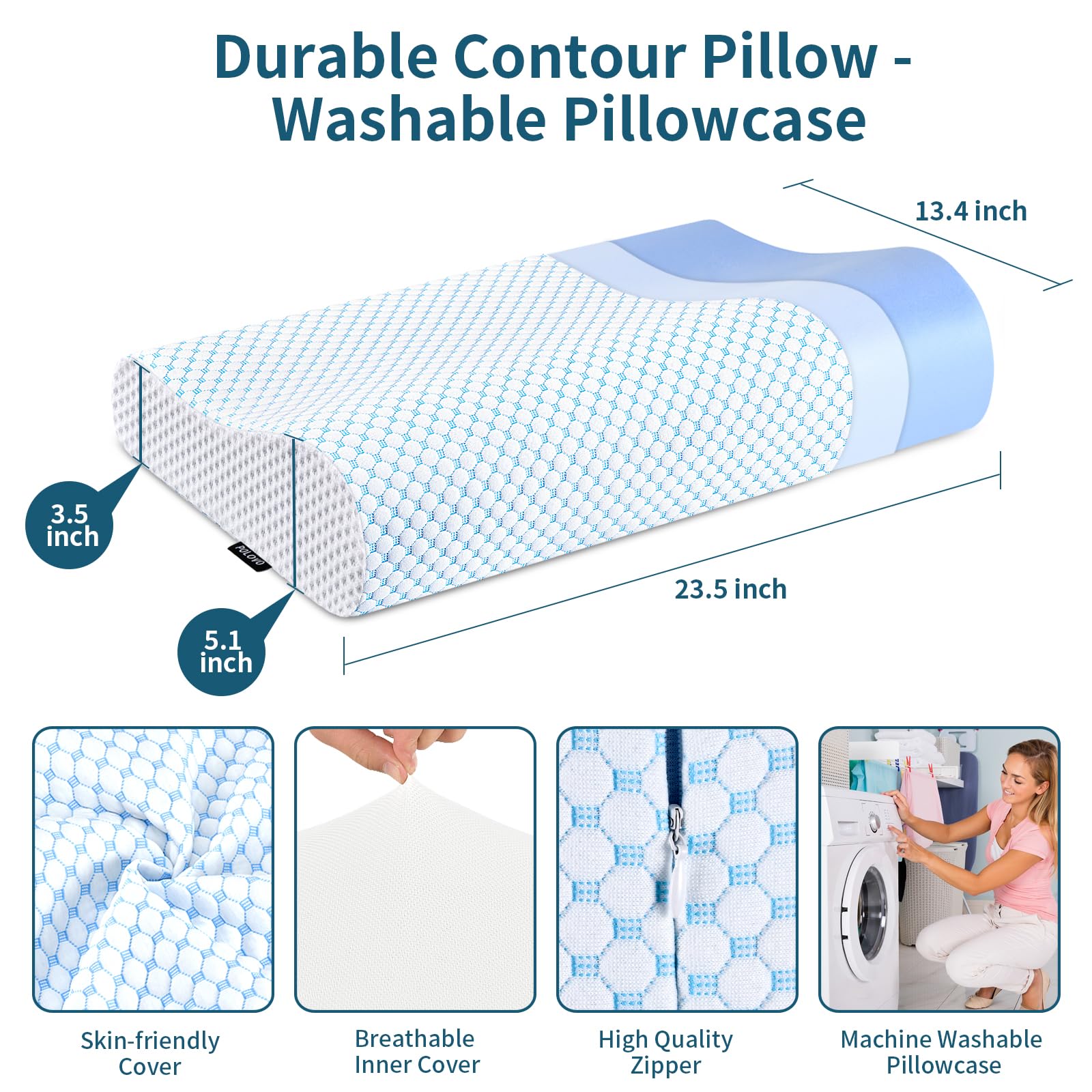 Polovo oreiller en usage lit montrant confort pour différentes positions