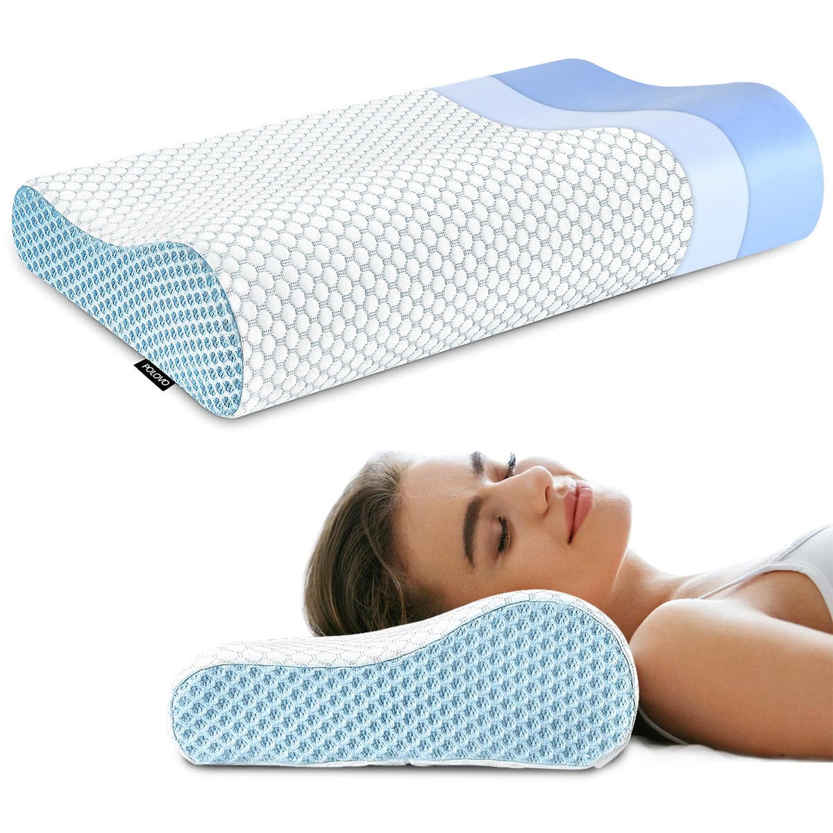 Polovo oreiller face avant montrant le contour pour meilleur alignement