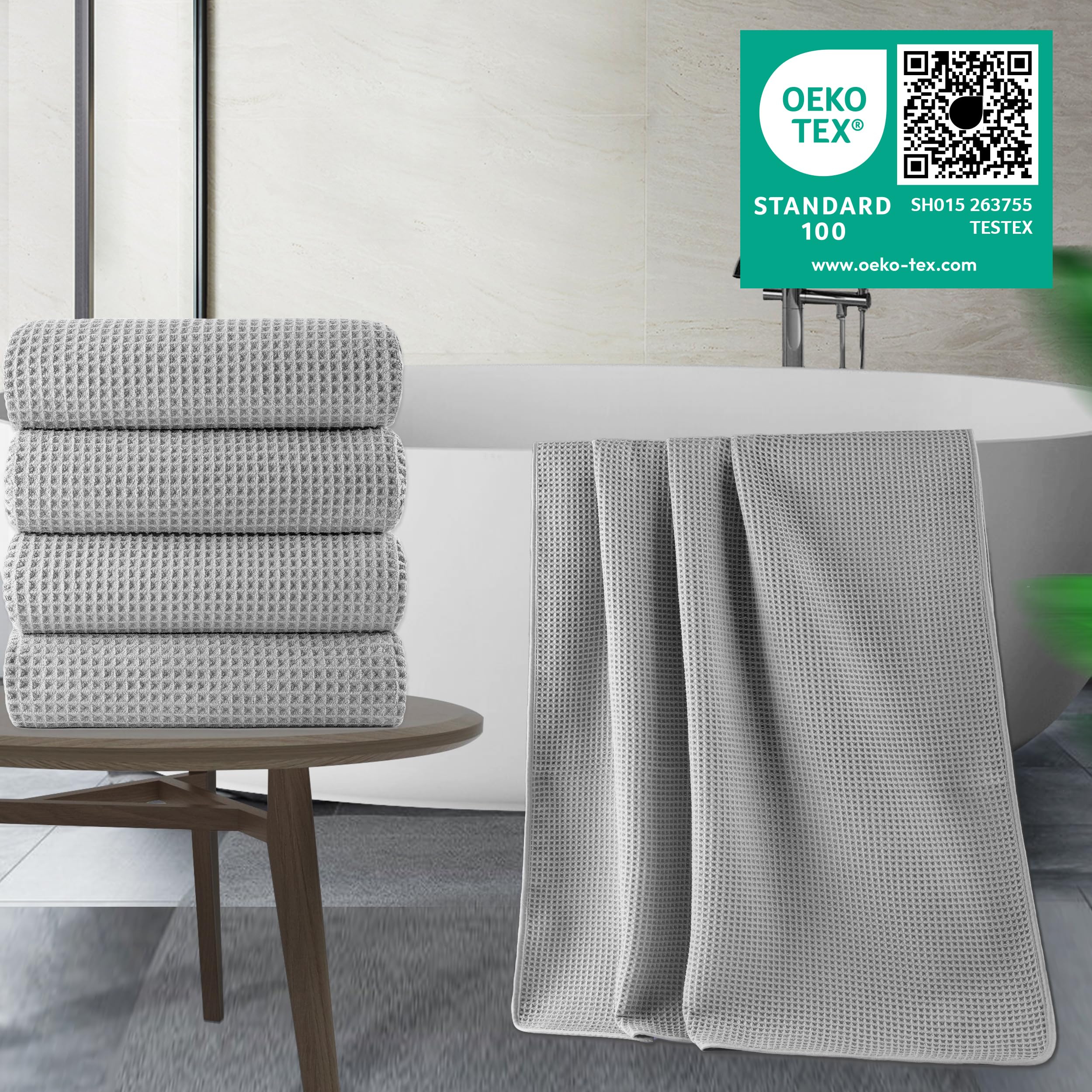 POLYTE gros plan du tissage gaufré en microfibre pour une absorption rapide