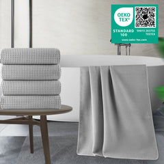 POLYTE gros plan du tissage gaufré en microfibre pour une absorption rapide