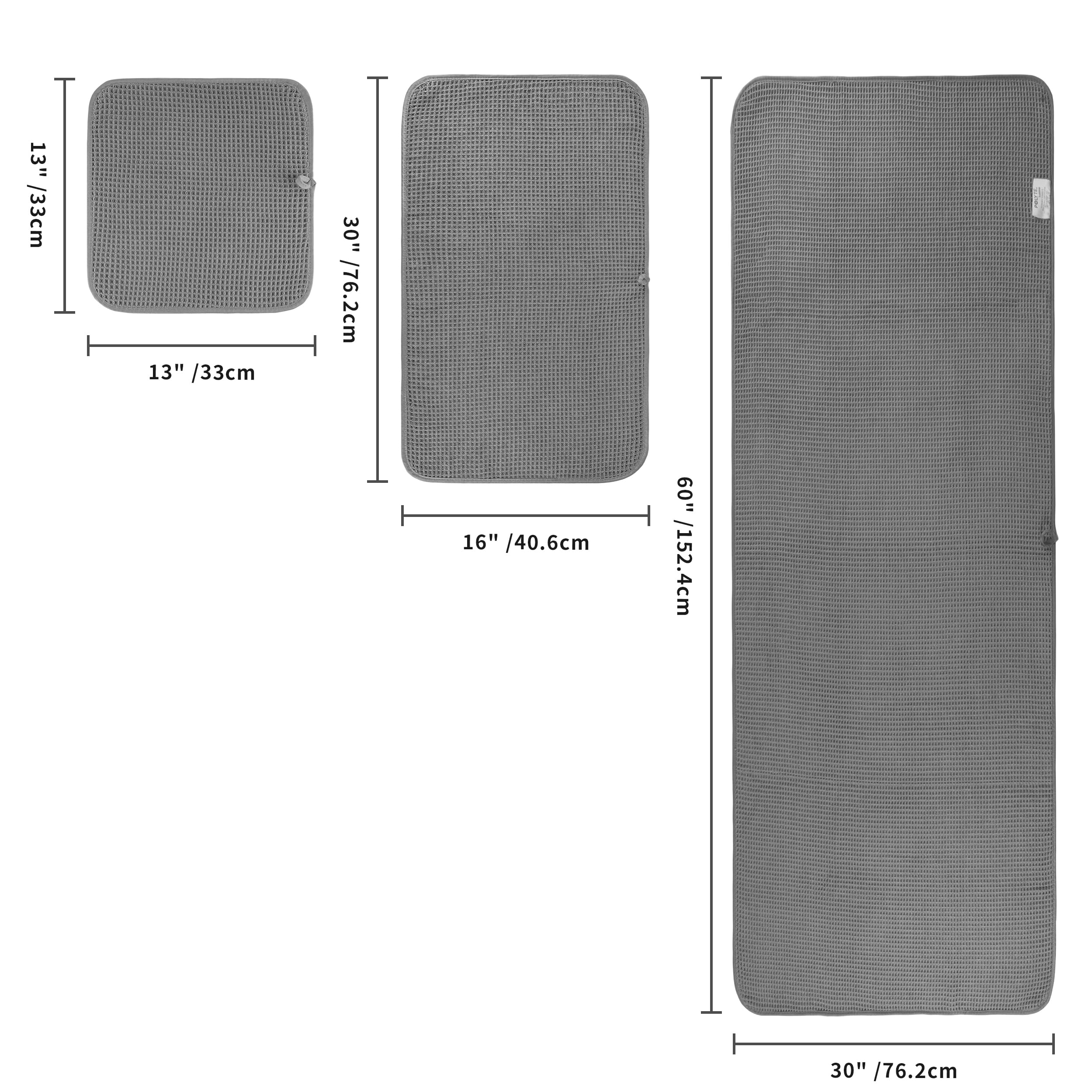 POLYTE gros plan du tissage waffle montrant douceur et séchage rapide