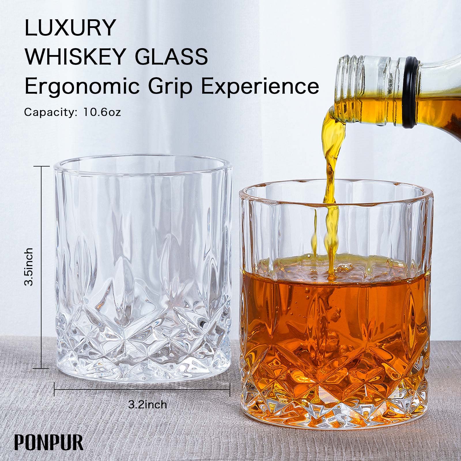 PONPUR pierres à whisky et plateau réutilisables, refroidissement sans dilution