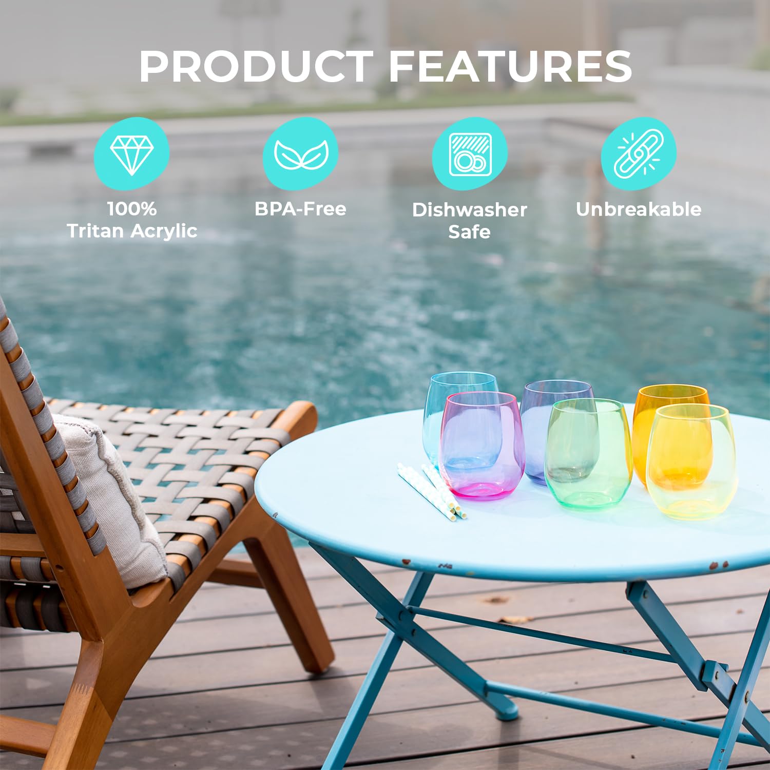 pop design verre tenu à la main, montre la capacité généreuse de 16 oz