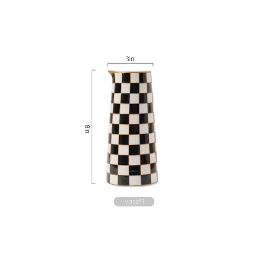 Porlien gros plan motif damier révélant contraste et style