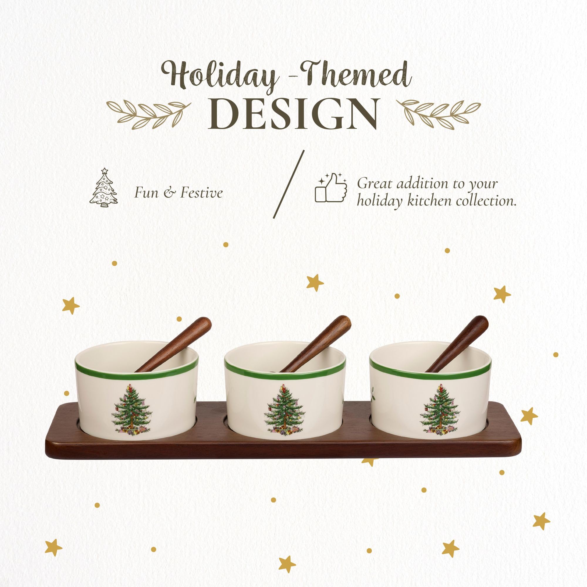 Portmeirion Spode coupelles décorées Christmas Tree pour présentation soignée