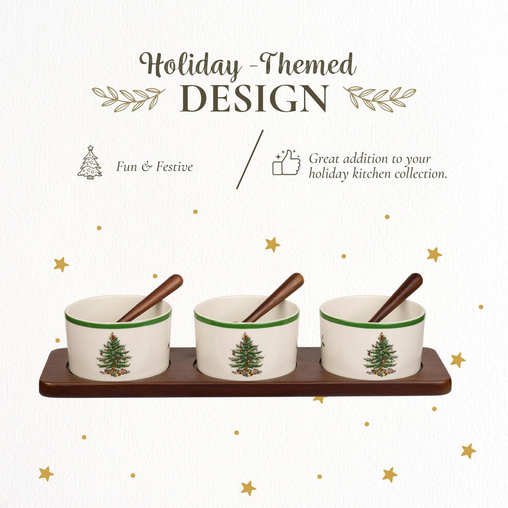 Portmeirion Spode coupelles décorées Christmas Tree pour présentation soignée
