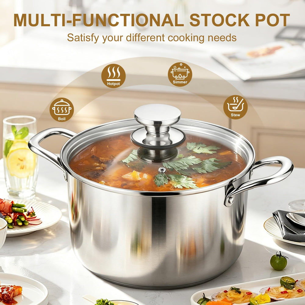 P&P CHEF comparaison taille avec louche montrant capacité réelle 8 qt