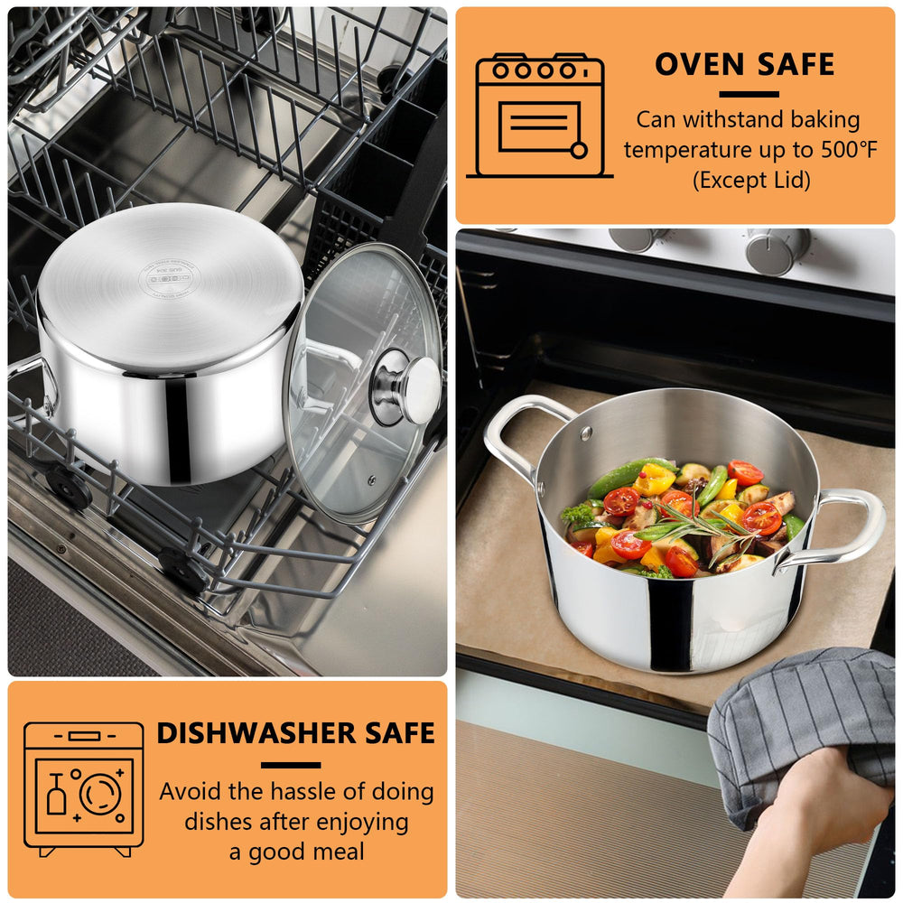 P&P CHEF comparaison taille montrant capacité 4 qt pour 1‑3 personnes