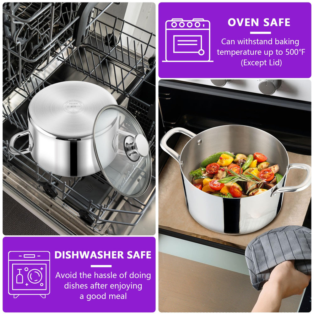 P&P CHEF pot à côté d’objets montrant l’échelle et capacité familiale pratique