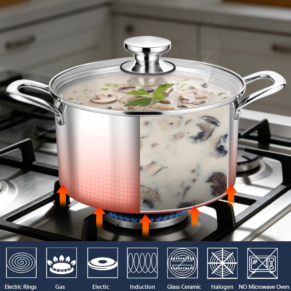 P&P CHEF marmite en utilisation avec soupe familiale illustrant polyvalence
