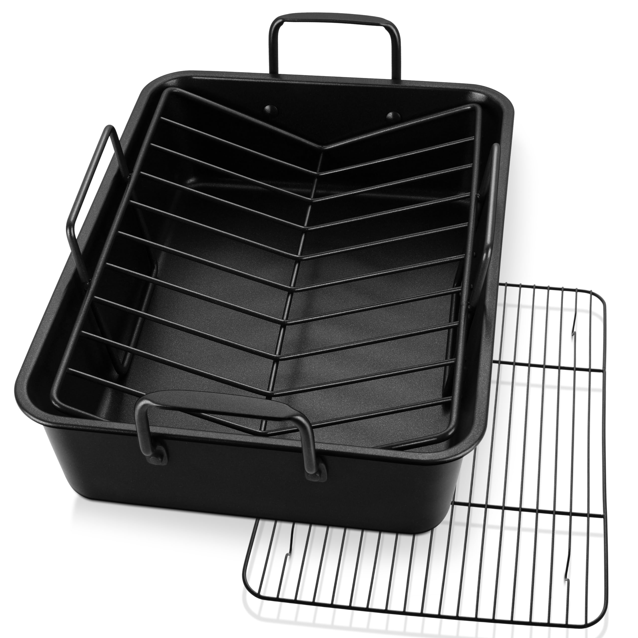 P&P CHEF rôtissoire 16" vue de face avec poignée, robuste et pratique