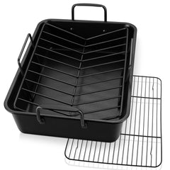 P&P CHEF rôtissoire 16" vue de face avec poignée, robuste et pratique