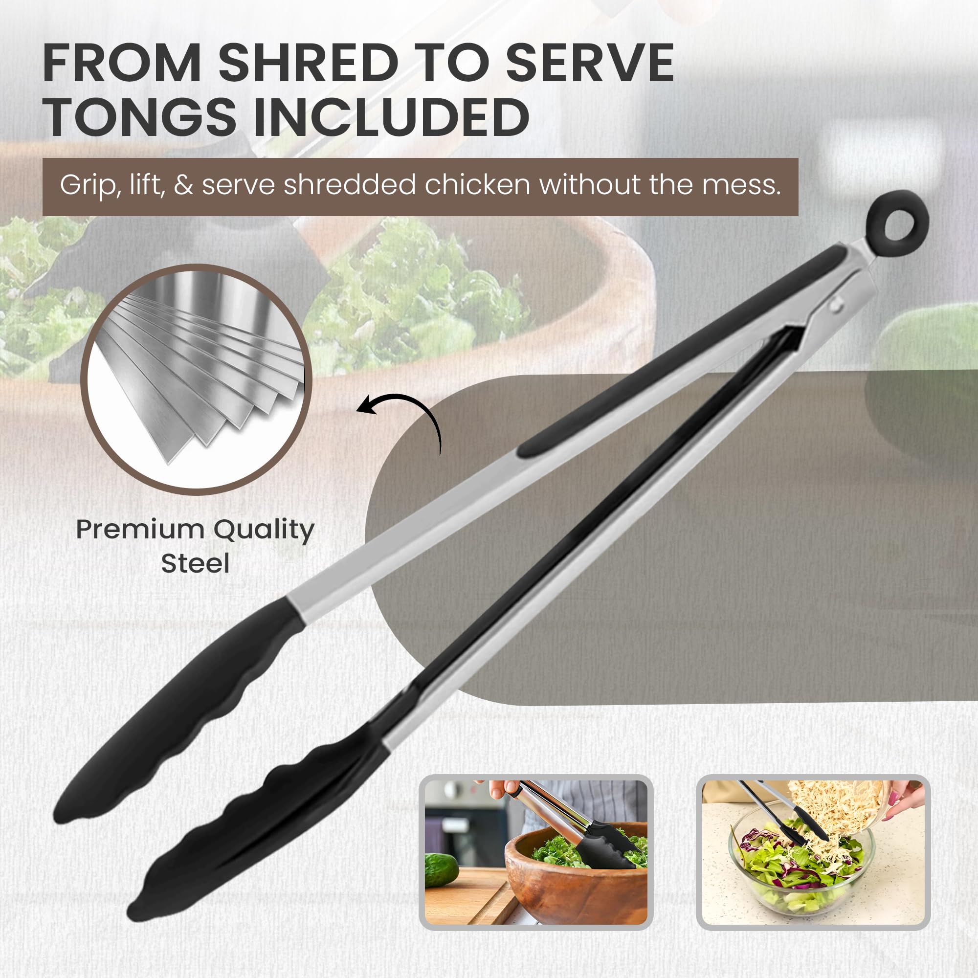 Prepmate pince gratuite pour transférer viande chaude sans brûlure