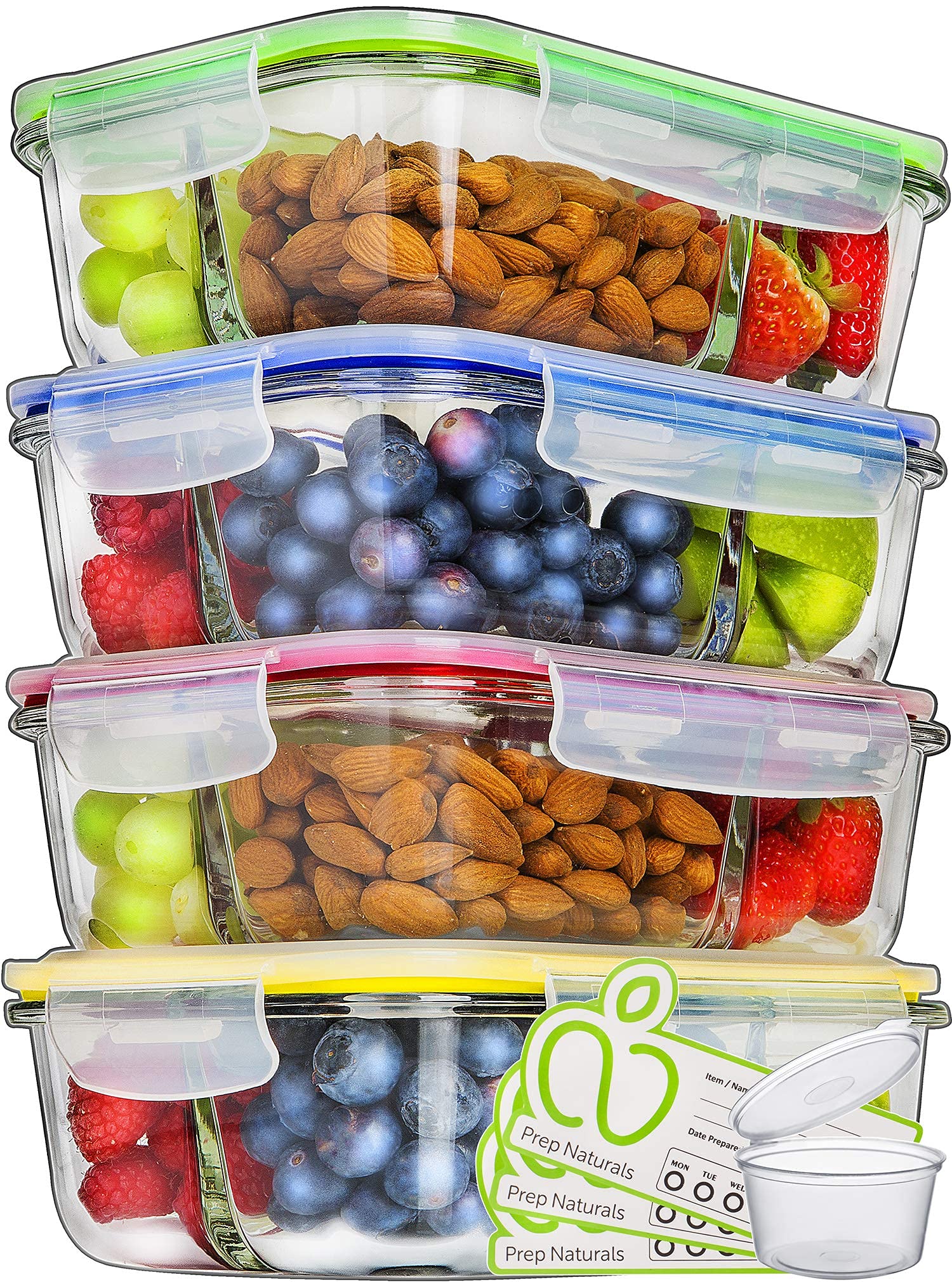 PrepNaturals vue avant du pack en verre 34oz montrant finition durable