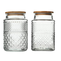 Prettidecor bocal en verre vintage face montrant élégance et rangement pratique