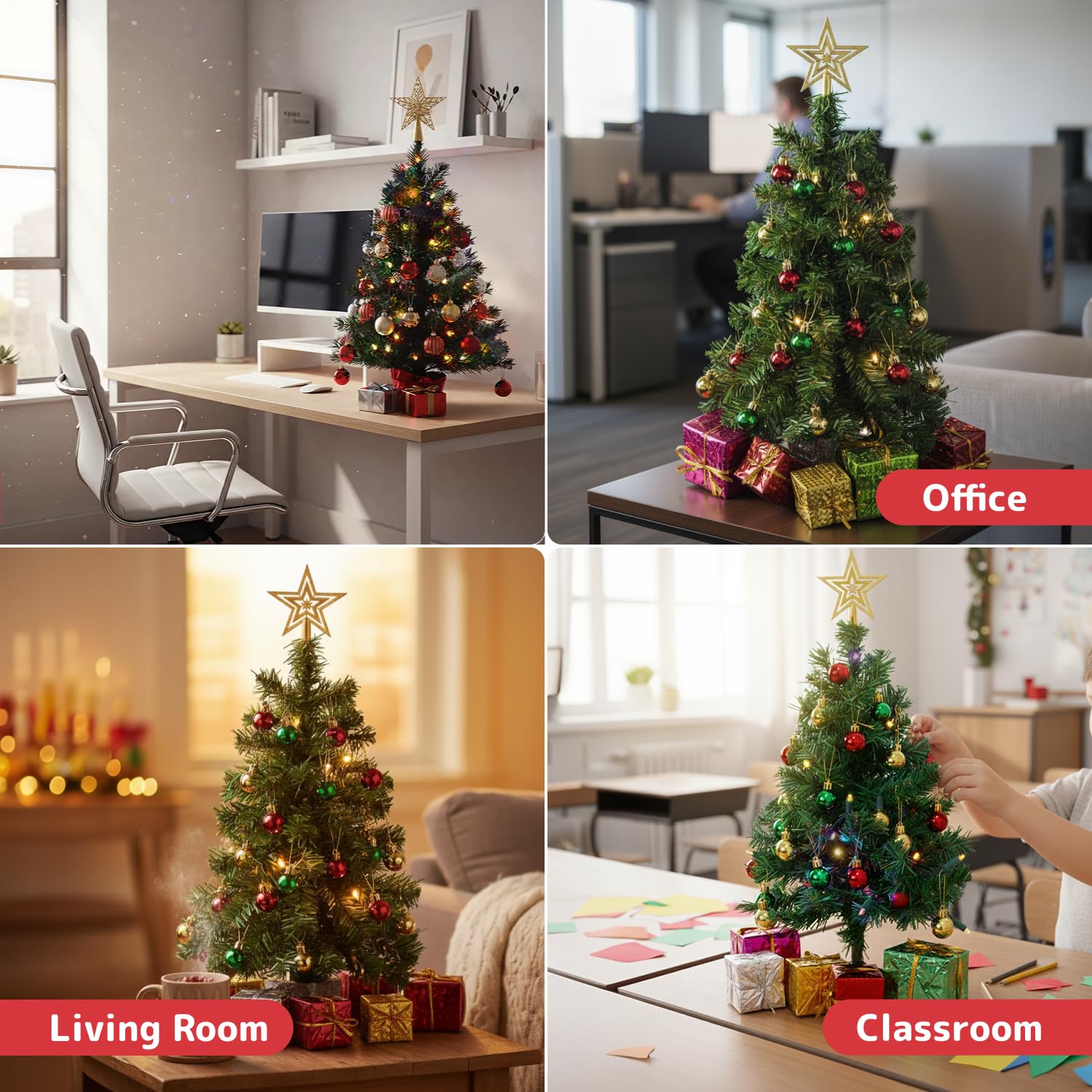 PREXTEX sapin posé sur bureau ajoutant esprit festif au travail