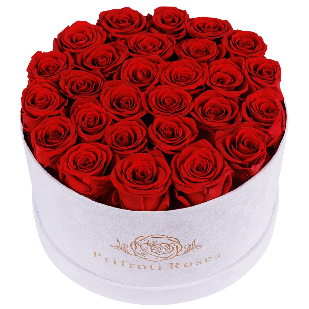 Prifroti coffret velours face montrant 27 roses, cadeau durable
