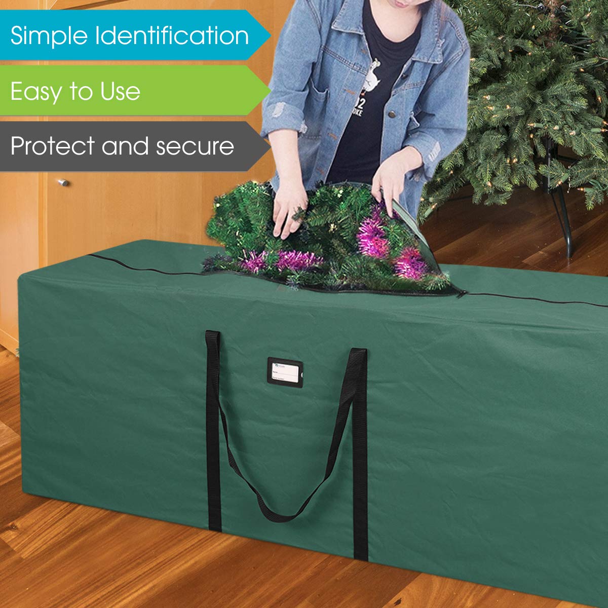 Primode poche frontale zippée stockant guirlandes et petits accessoires