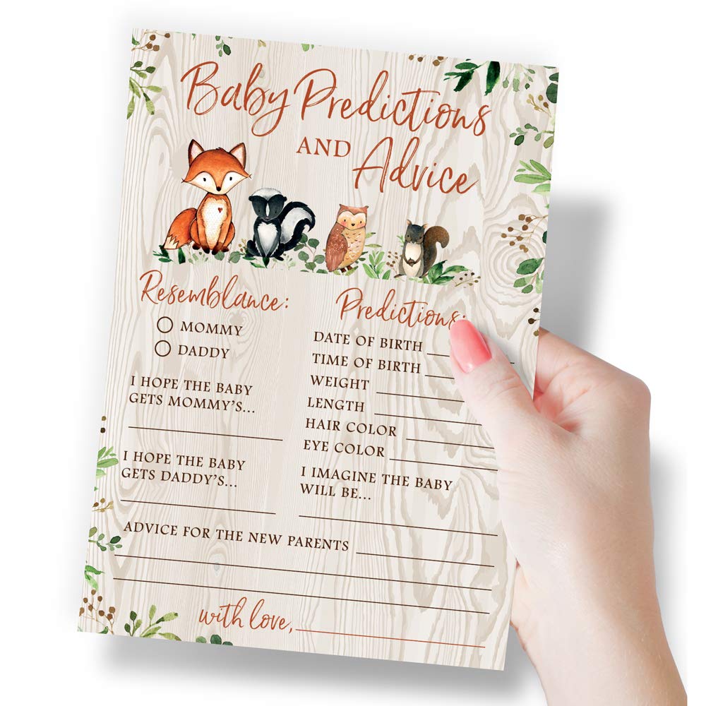 Printed Party gros plan des cartes de jeux woodland, lisibles et esthétiques pour animer