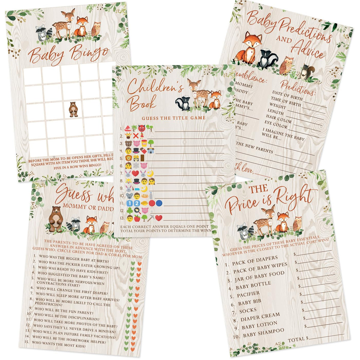 Printed Party emballage du coffret woodland, présentation soignée et prête à offrir