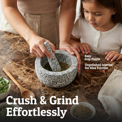 Priority Chef gros plan de la texture granit pour meilleure extraction des arômes