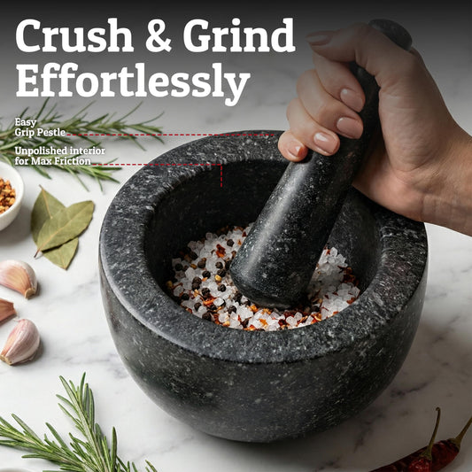 Priority Chef pilon en granit gros plan pour une prise ferme et efficace