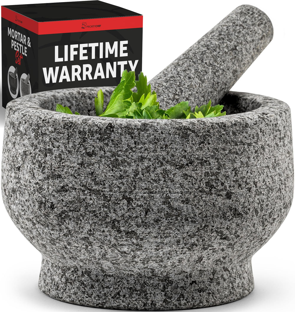 PriorityChef mortier vue frontale stable et design pour préparation rapide