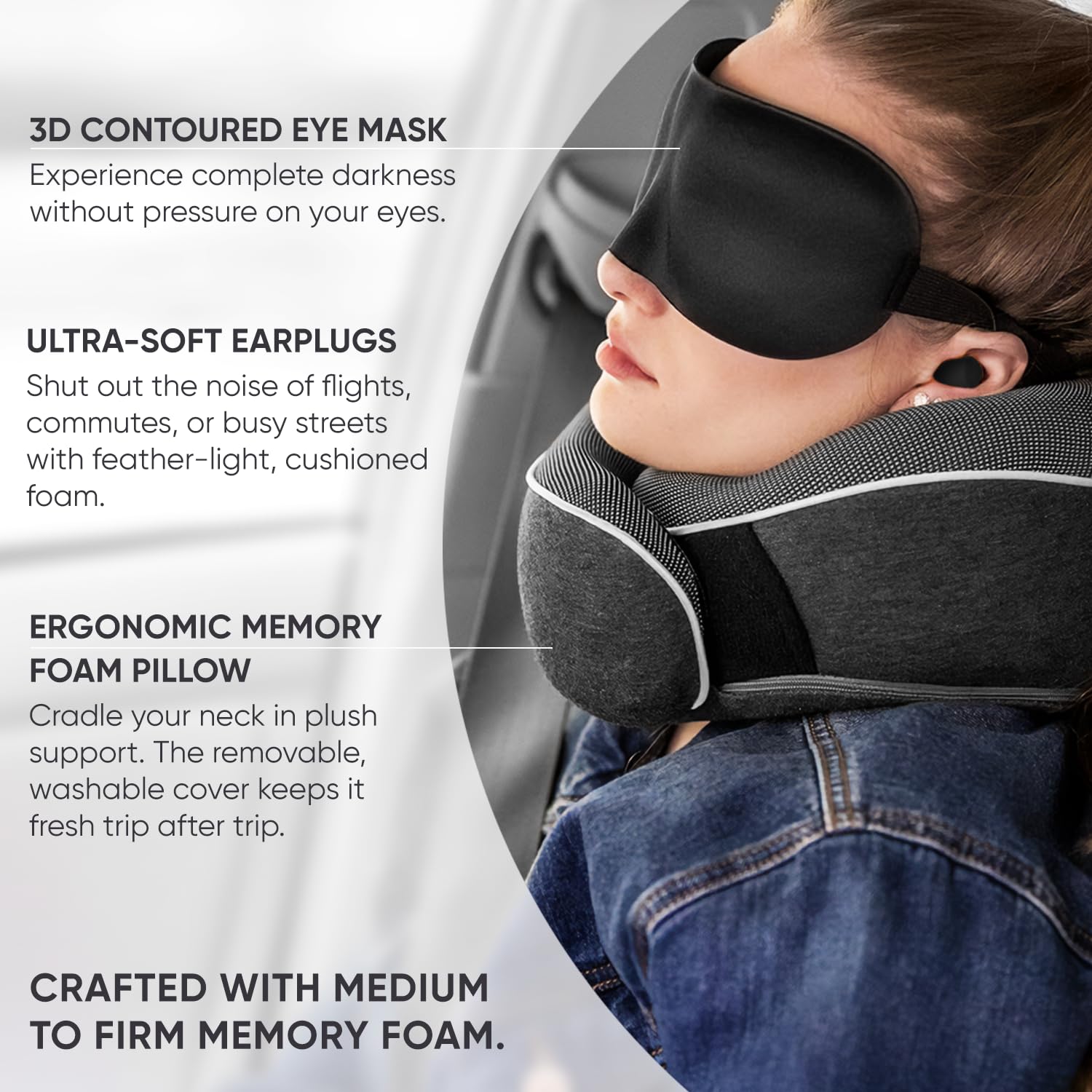 Proglobe coussin nuque utilisé en avion réduisant la tension cervicale