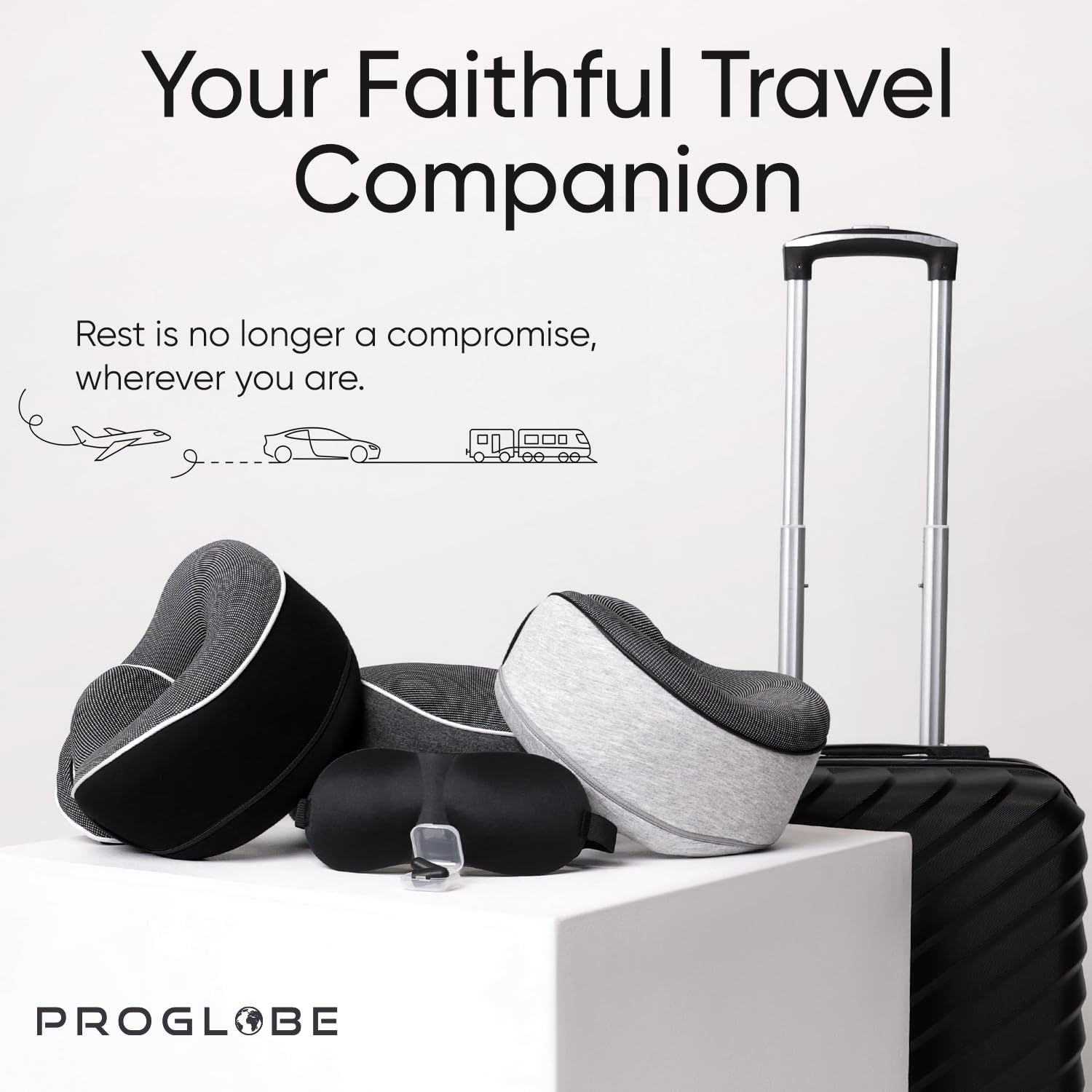 Proglobe coussin roulé prêt au rangement pour gain de place