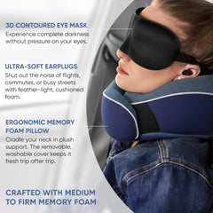 Proglobe Travel Pillow en usage dans un avion, maintien de la nuque amélioré