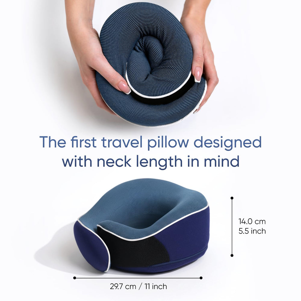 Proglobe Travel Pillow sac en mesh accroché à une valise, transport pratique
