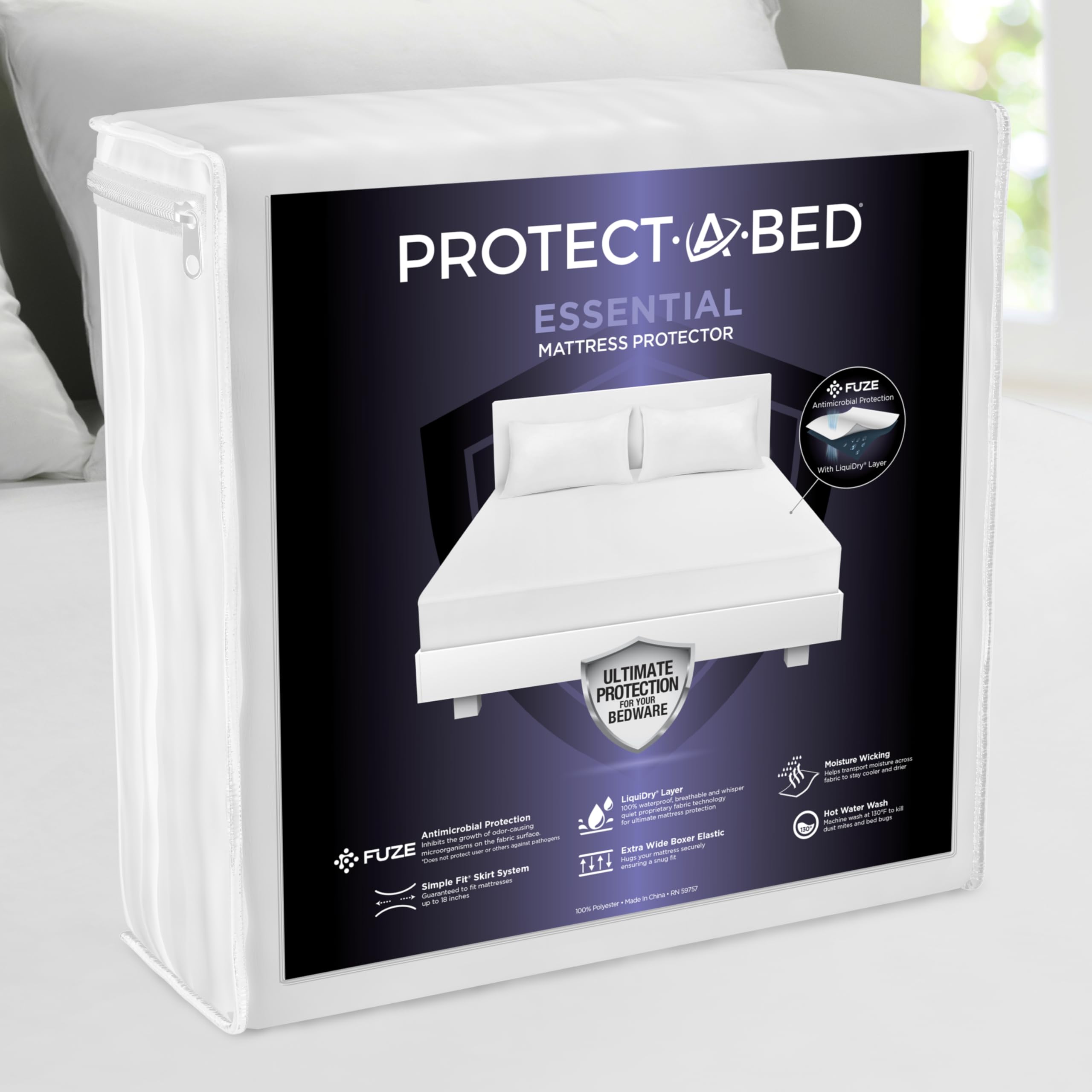 Protect-A-Bed housse frontale montrant ajustement sûr et protection