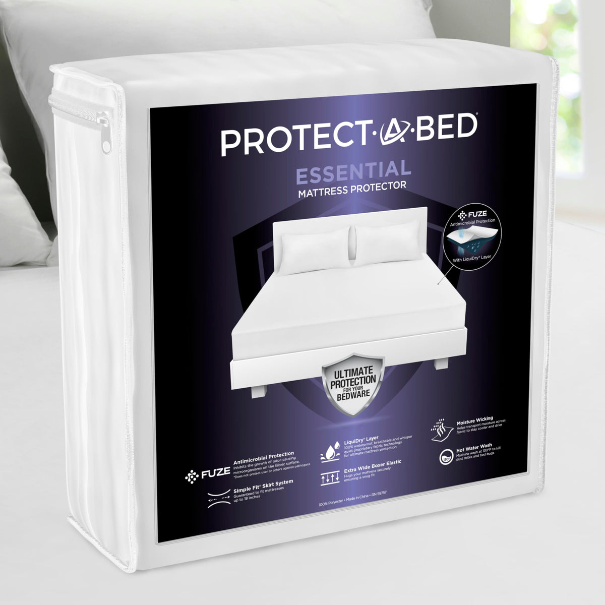 Protect-A-Bed housse frontale montrant ajustement sûr et protection