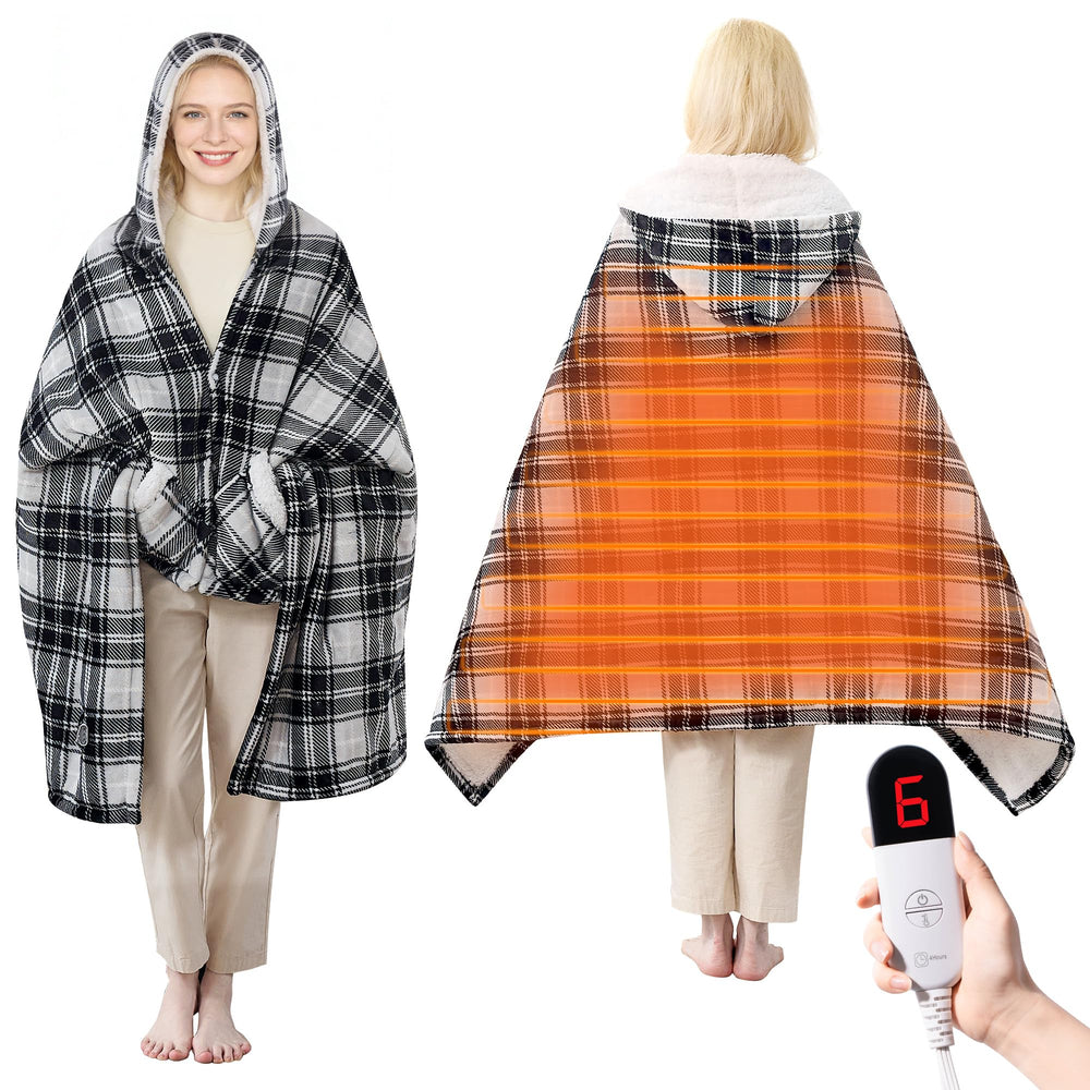 PTQ poncho chauffant face avant montrant coupe wearable et confort